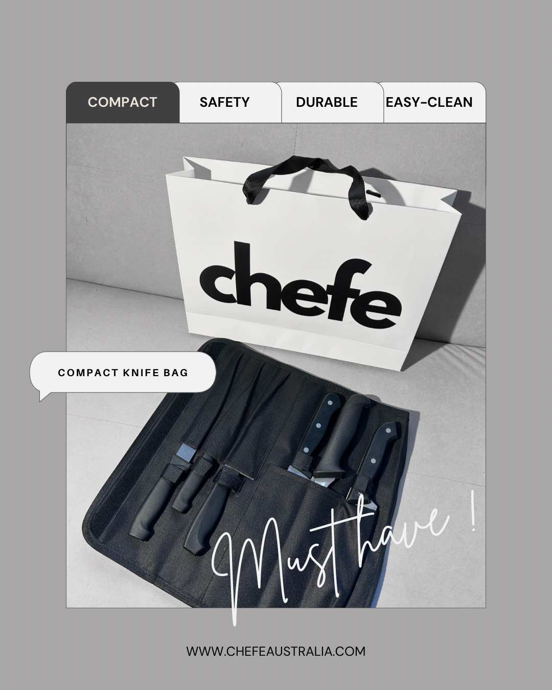 Compact safety knife bag