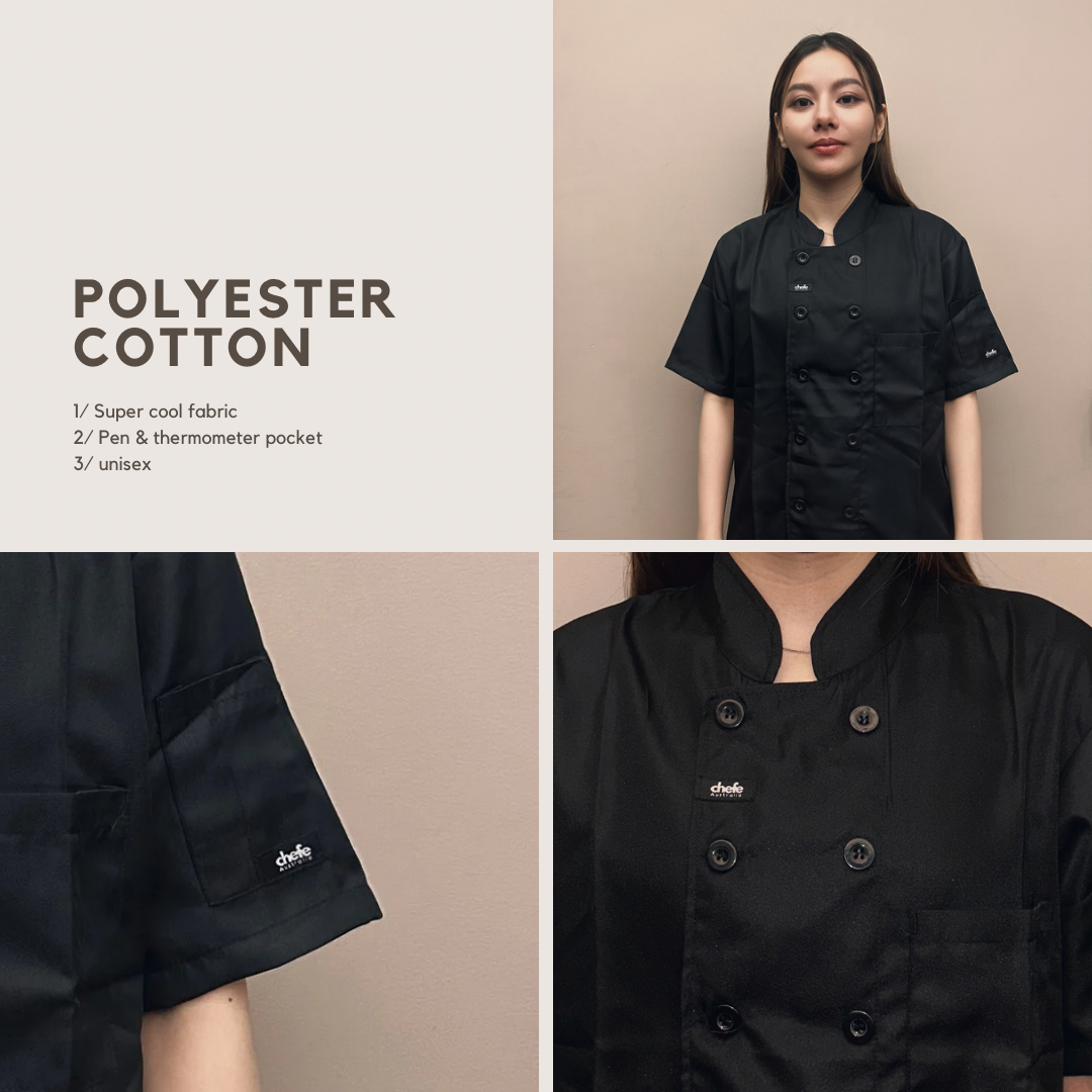 BLACK CHEFE Chef Jacket ( Button )