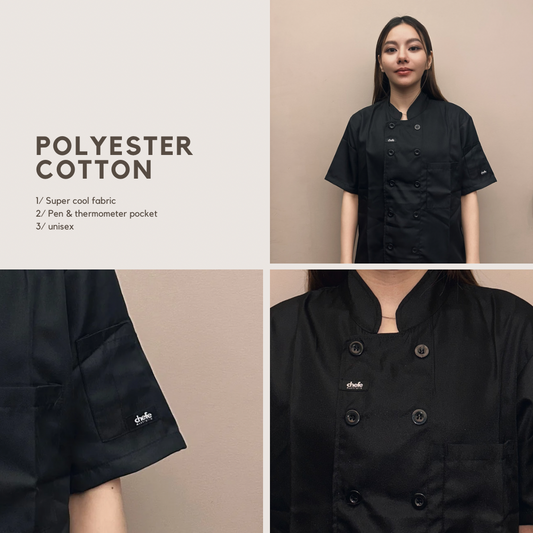 WHITE CHEFE Chef Jacket ( Button )