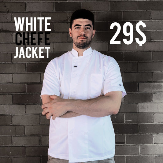 WHITE CHEFE Chef Jacket ( Button )