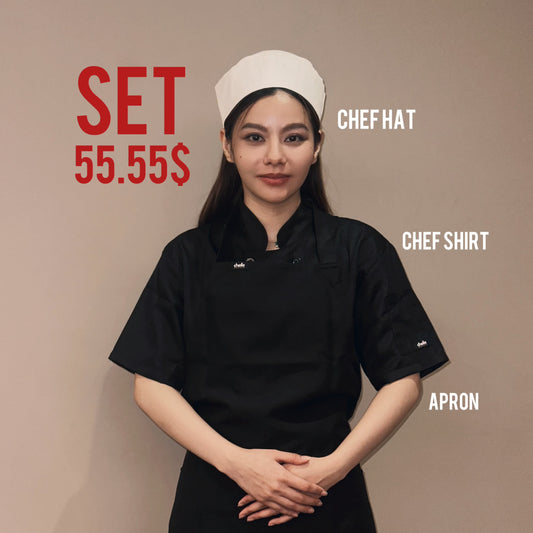 CHEFE Special Set - ผ้ากันเปื้อน หมวก เสื้อเชิ้ต