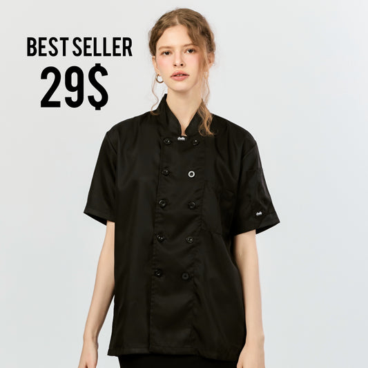 BLACK CHEFE Chef Jacket ( Button )