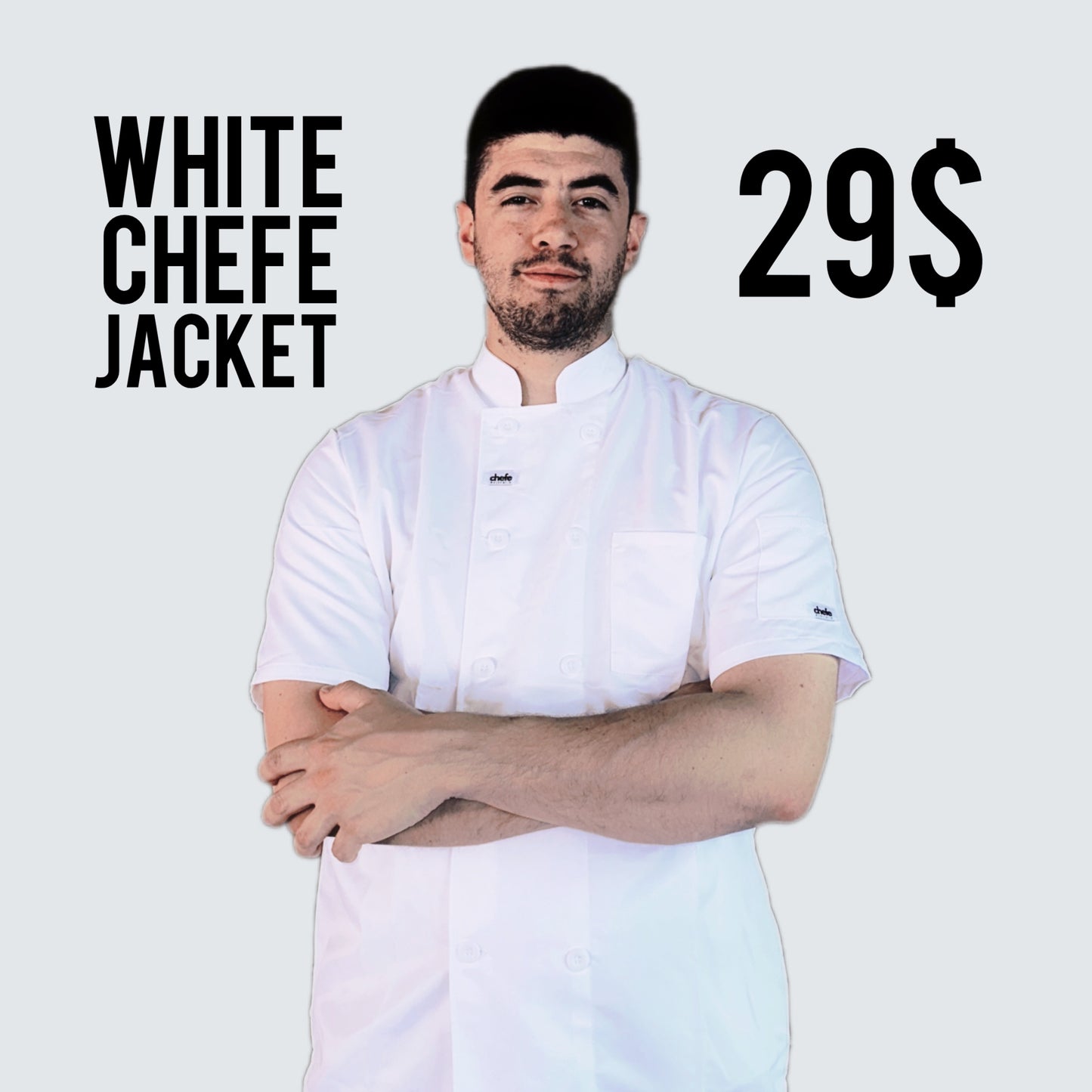 WHITE CHEFE Chef Jacket ( Button )