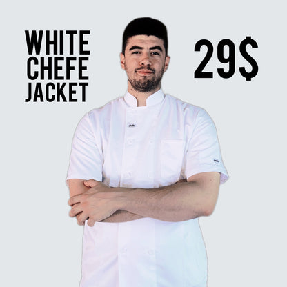WHITE CHEFE Chef Jacket ( Button )